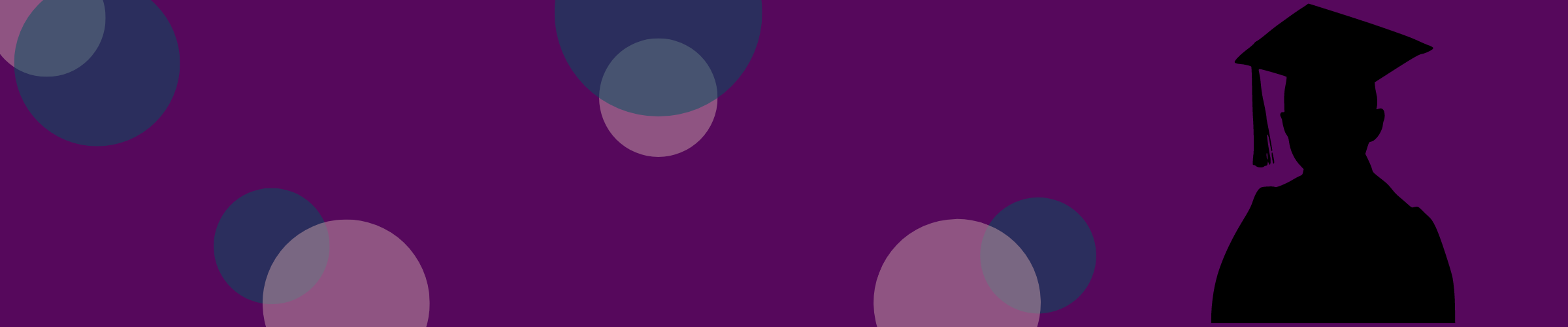 Purple background with a silhouette of a graduate